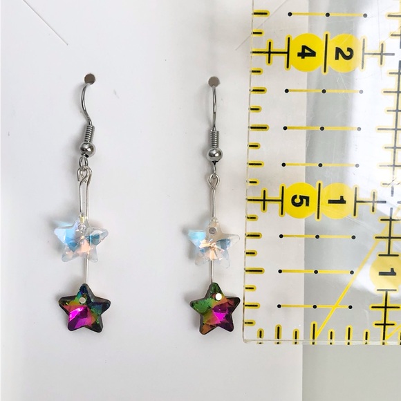 New Handmade Glass Crystal Dangle Drop Shooting Star Earrings Unique Gifts Party - Picture 6 of 6